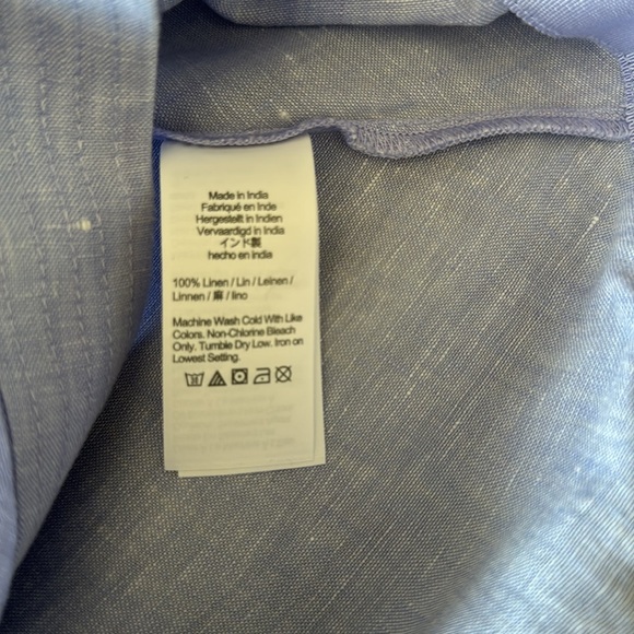 J.Crew Baird McNutt French Blue 100% Linen Skirt Size 12 - Picture 5 of 13